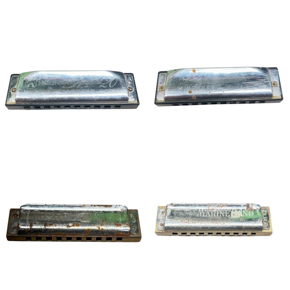 Vintage Hohner Marine Band Harmonica Lot Of 2 Special 20 Marine Band 1896 F & A